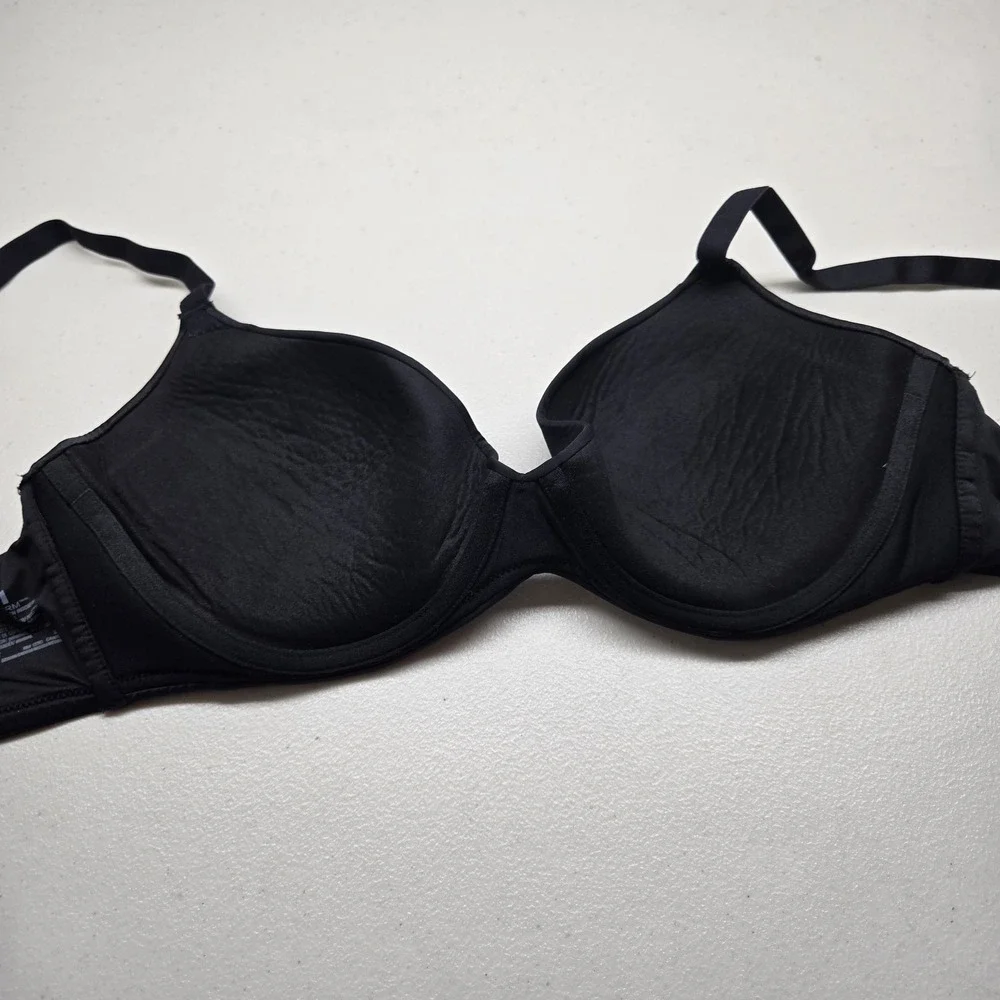 Maidenform Women Bra‎ 38C Black T Shirt Underwired Strap Adjustable